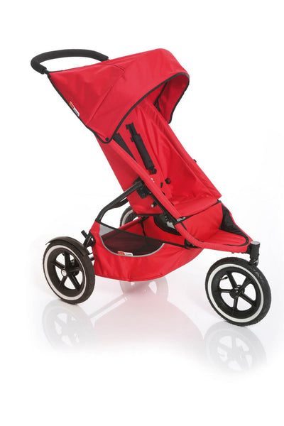 Phil & Teds Classic Inline Folding Baby Stroller w/ Double Seat - Red - Open Box