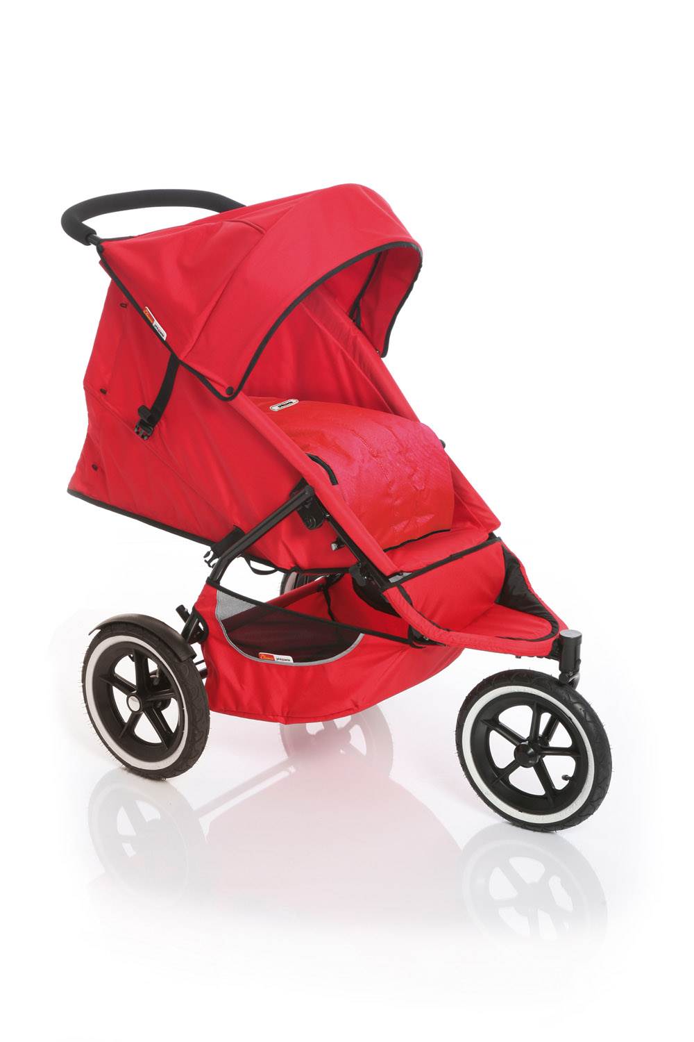 Phil & Teds Classic Inline Folding Baby Stroller w/ Double Seat - Red - Open Box
