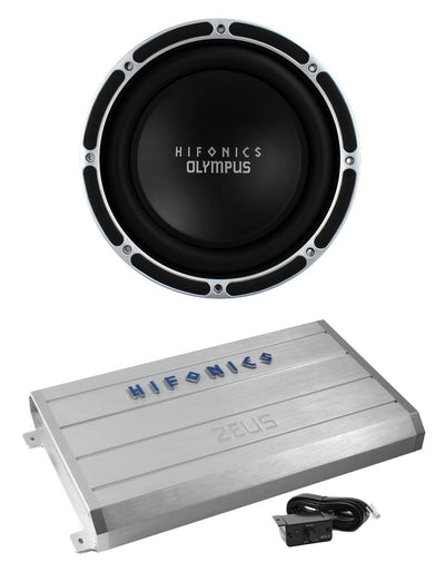 Hifonics OLM800D2 12" 1600 Watt Car Subwoofer + ZRX1800.1D 1800W Mono Amplifier