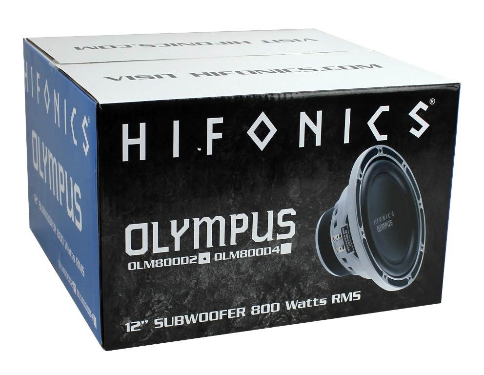 2) Hifonics OLM800D2 12" 3200W Dual Car Subwoofers + ZRX3200.1D 3200W Mono Amp