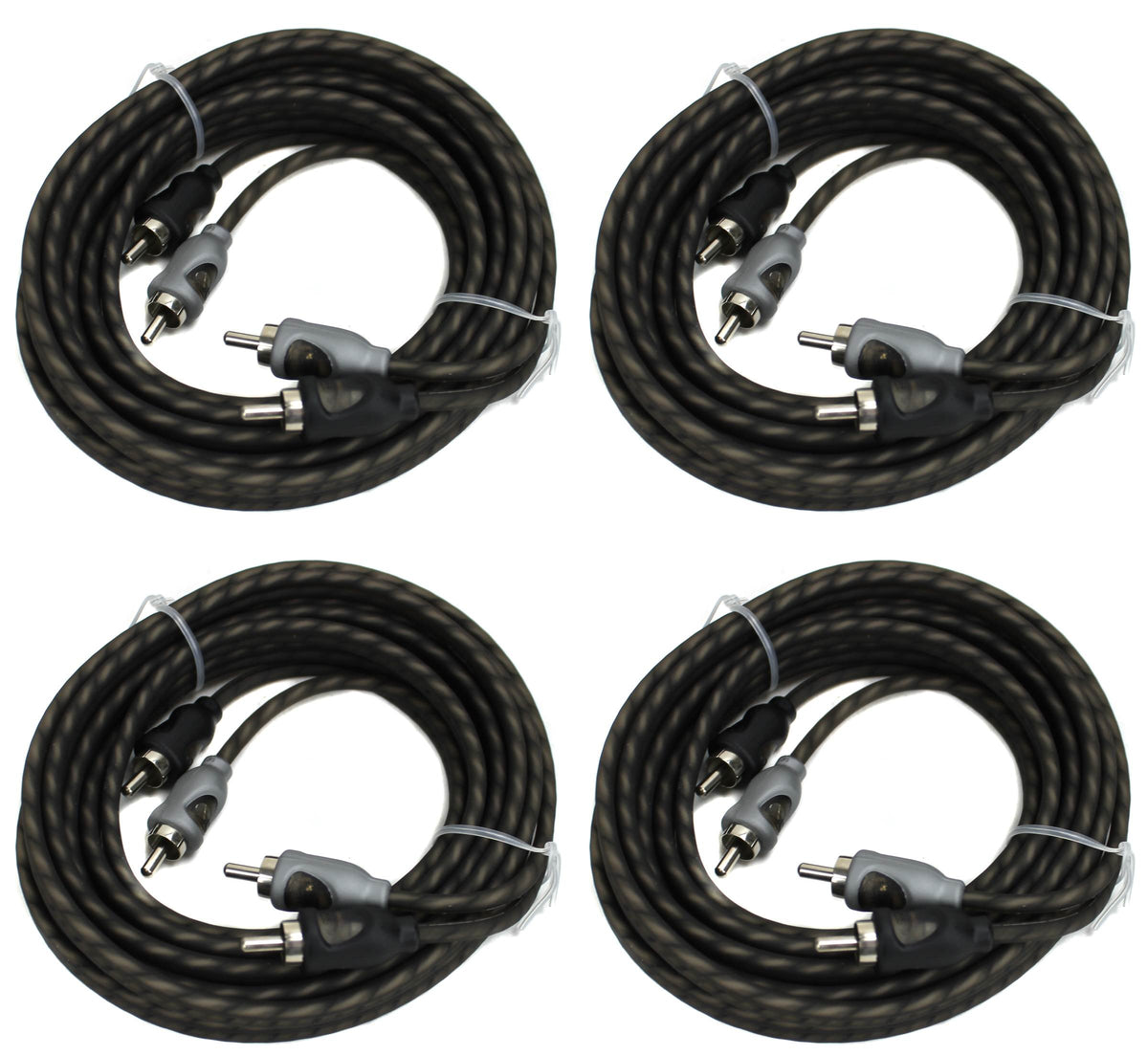 Rockford Fosgate RFI-20 20' Ft 2 Ch RCA Car Audio Signal Cables RFI20 (4 Pack)