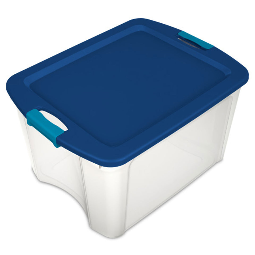 Sterilite Latch & Carry 18 Gallon Plastic Stacking Storage Tote w/ Lid, 18 Pack