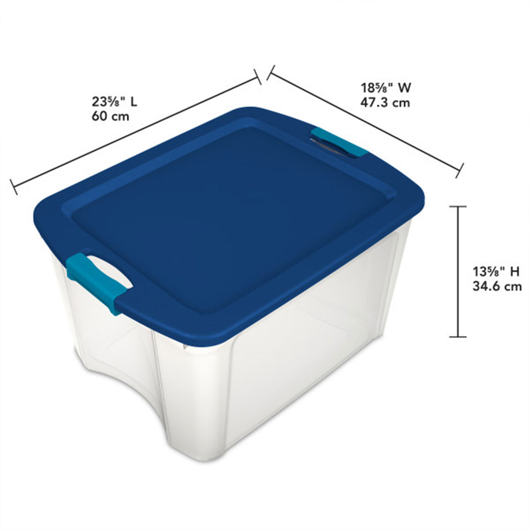 Sterilite Latch & Carry 18 Gallon Plastic Stacking Storage Tote w/ Lid, 18 Pack