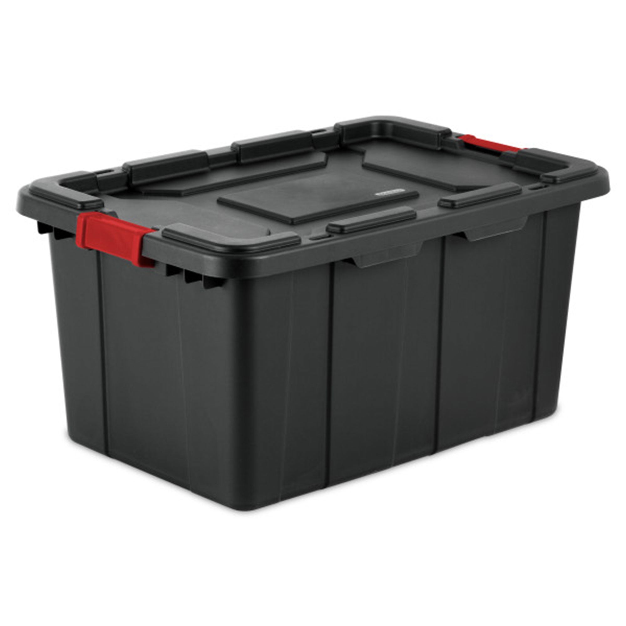 Sterilite 27 Gal Industrial Tote Stackable Storage Bin with Latching Lid, 4 Pack - VMInnovations