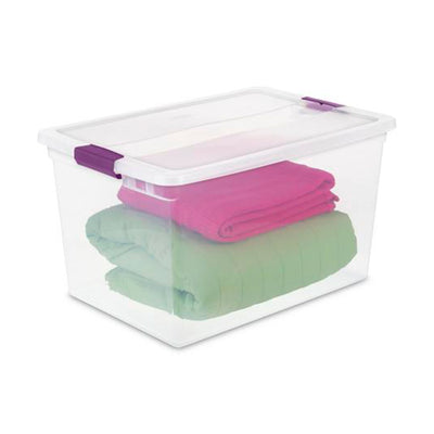 Sterilite 66 Quart Latch Lid Tote, 6 Pack, and 27 Quart Latch Lid Tote, 6 Pack - VMInnovations