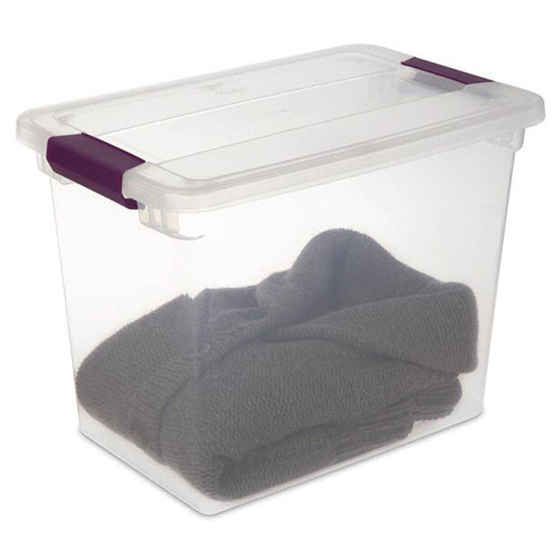 Sterilite 27 Quart Stackable Storage Box, 6 Pack, & Medium File Clip Box, 4 Pack