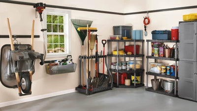 Rubbermaid Deluxe Tool Tower Garage Storage Cabinet w/ Coasters |5E28 (Open Box)