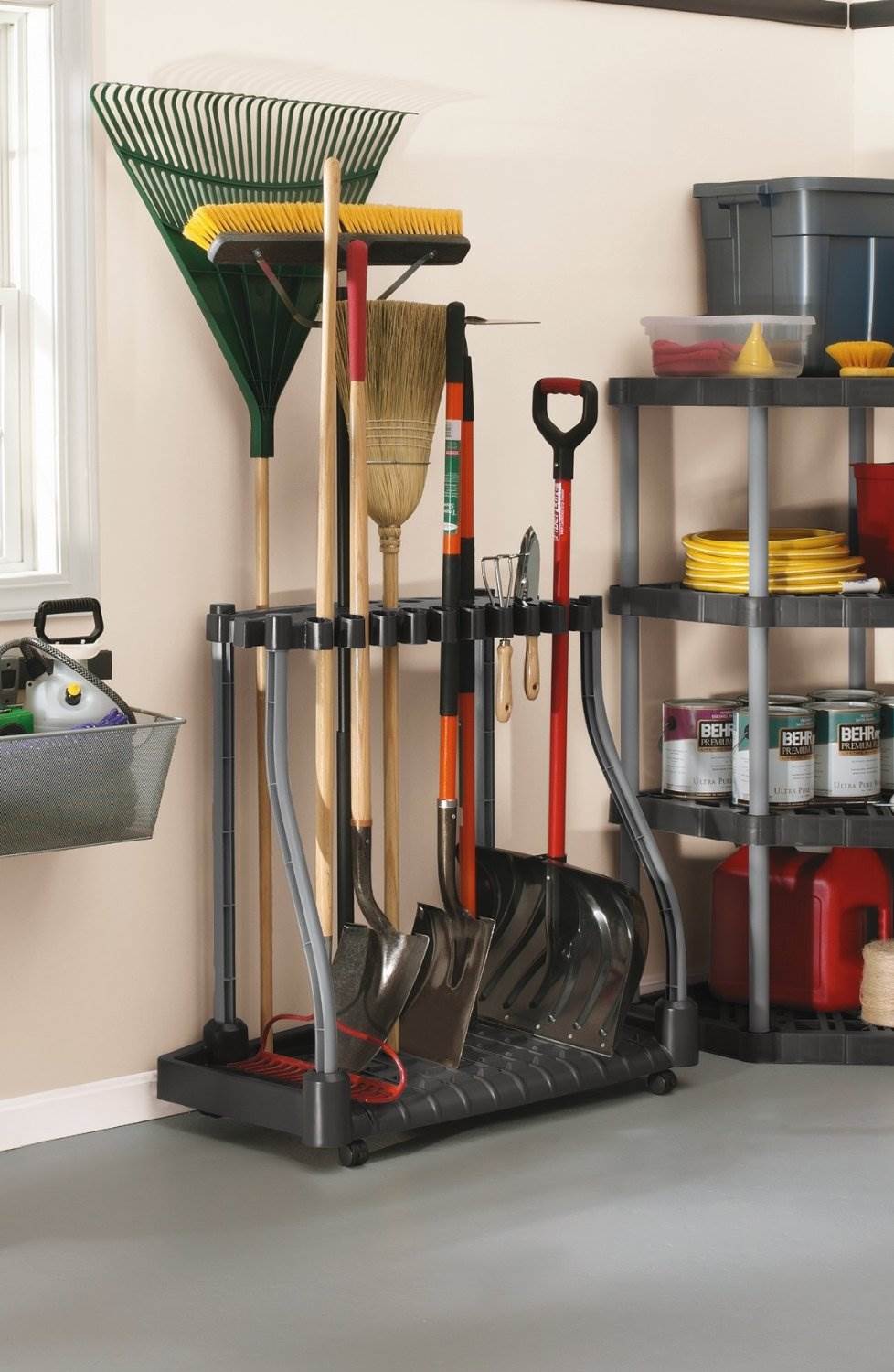 Rubbermaid Deluxe Tool Tower Garage Storage Cabinet w/ Coasters |5E28 (Open Box)
