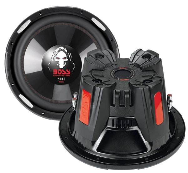 2) New Boss P126DVC 12" 4600W Car Power Subwoofers + Dual Sealed Angled Sub Box