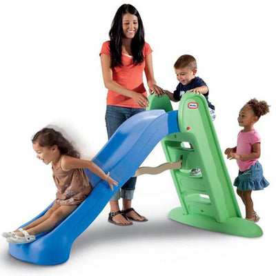Little Tikes Easy Store Large Kids Folding Slide - Green Blue 631283M - Open Box