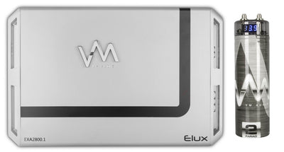 VM Audio EXA2800.1 2800W Mono AB Car Amplifier Power Amp + 2.0 Farad Capacitor