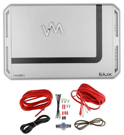 VM Audio EXA2800.1 2800W Mono AB Car Amplifier Amp + 8 Gauge Red Wiring Kit