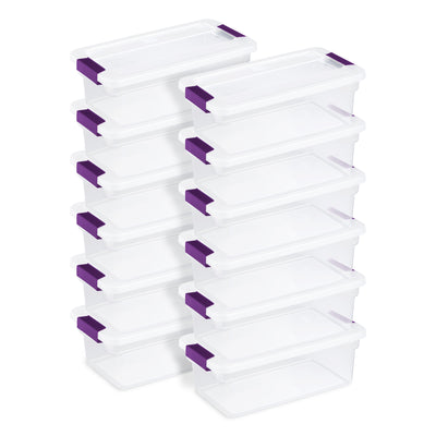 Sterilite 6 Quart Plastic ClearView Latch Box Storage Container Tote, 12 Pack - VMInnovations
