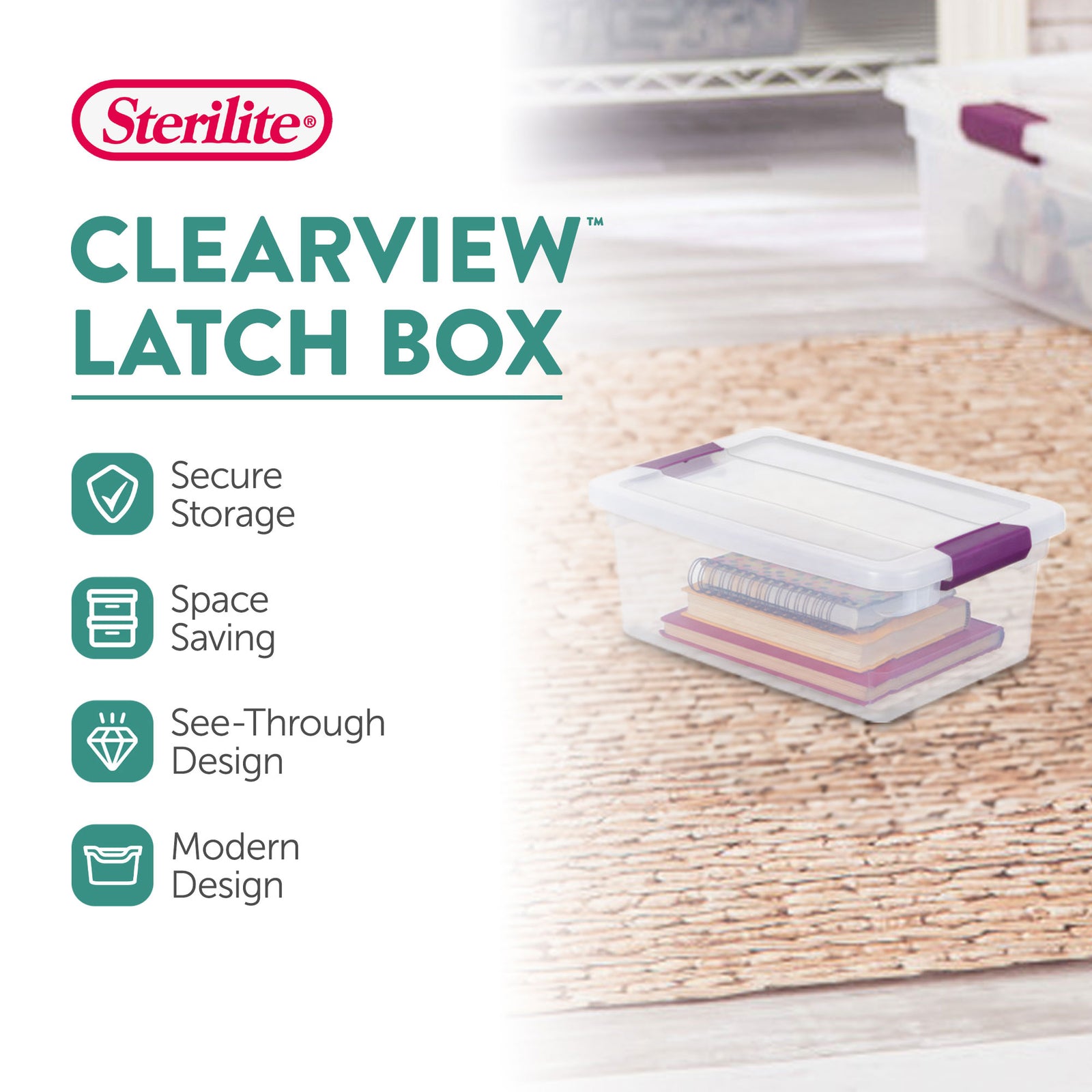 Sterilite 6 Quart Plastic ClearView Latch Box Storage Container Tote, 48 Pack - VMInnovations