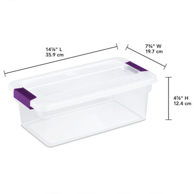 Sterilite 6 Quart Plastic ClearView Latch Box Storage Container Tote, 36 Pack - VMInnovations