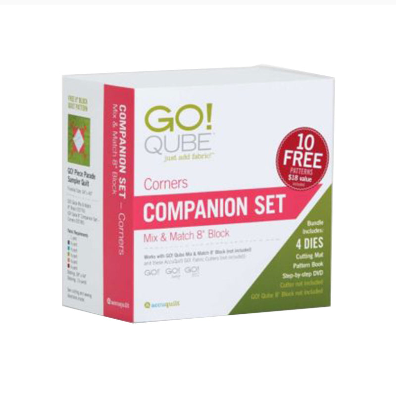 AccuQuilt GO! Qube Corners Companion Mix and Match 8 Inch Block Set with 4 Dies