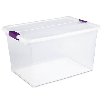 Sterilite 66 Quart Clear Plastic Latching Handle Storage Container Tote, 6 Pack - VMInnovations