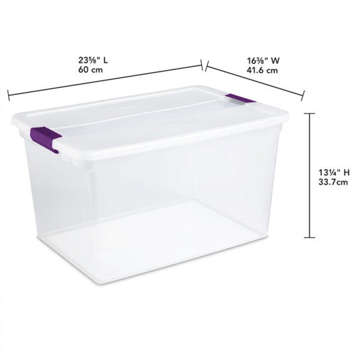 Sterilite 66 Quart ClearView Storage Tote Container with Latching Lid, (18 Pack)