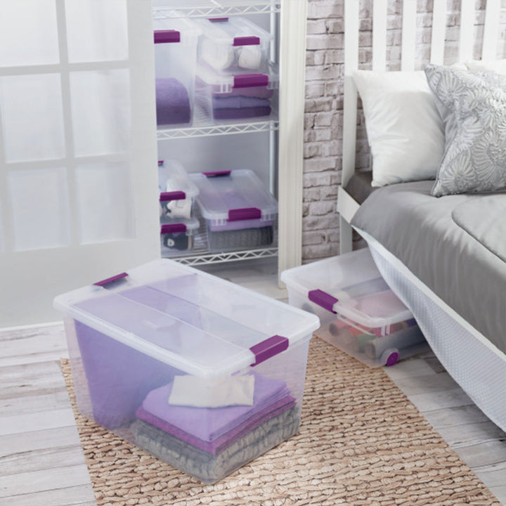Sterilite 66 Quart ClearView Storage Tote Container with Latching Lid, (18 Pack)