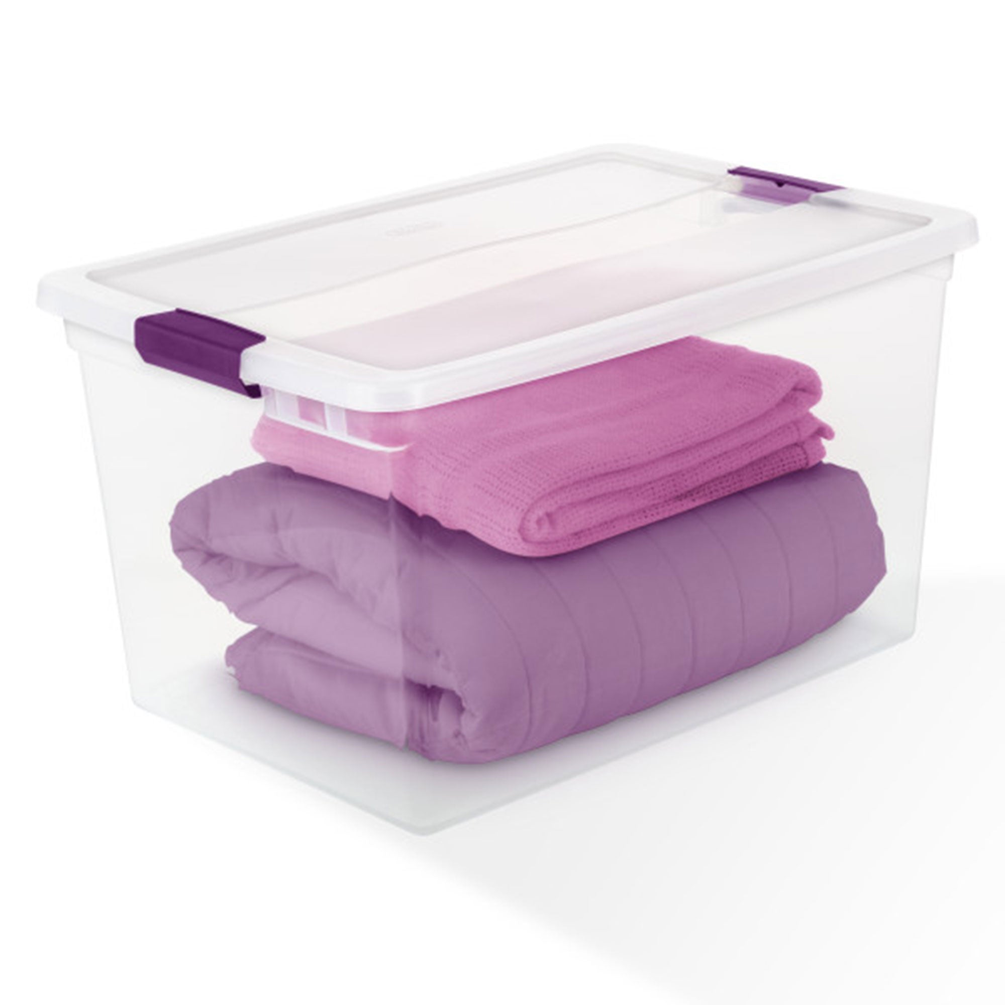 Sterilite ClearView 66 Quart Plastic Stacking Storage Tote w/ Latch Lid, 24 Pack - VMInnovations