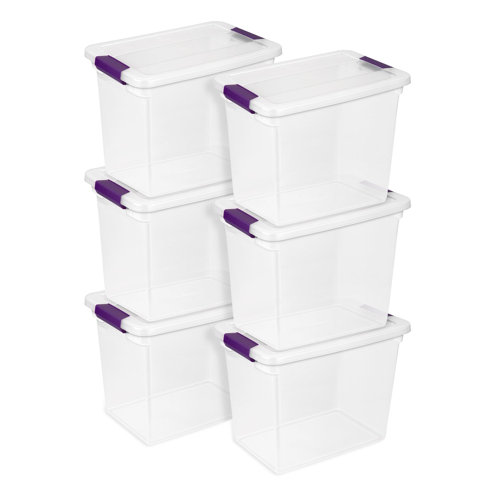 Sterilite 27 Qt ClearView Latch Storage Stackable Bin with Latching Lid, 6 Pack - VMInnovations