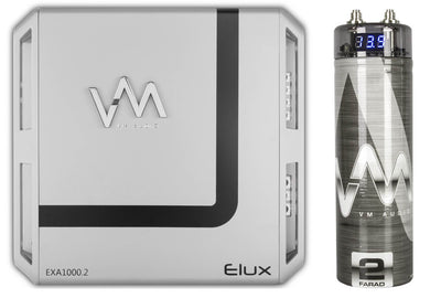 VM Audio Elux EXA1000.2 1000W 2 Channel Car Amplifier Power Amp + 2.0 Capacitor