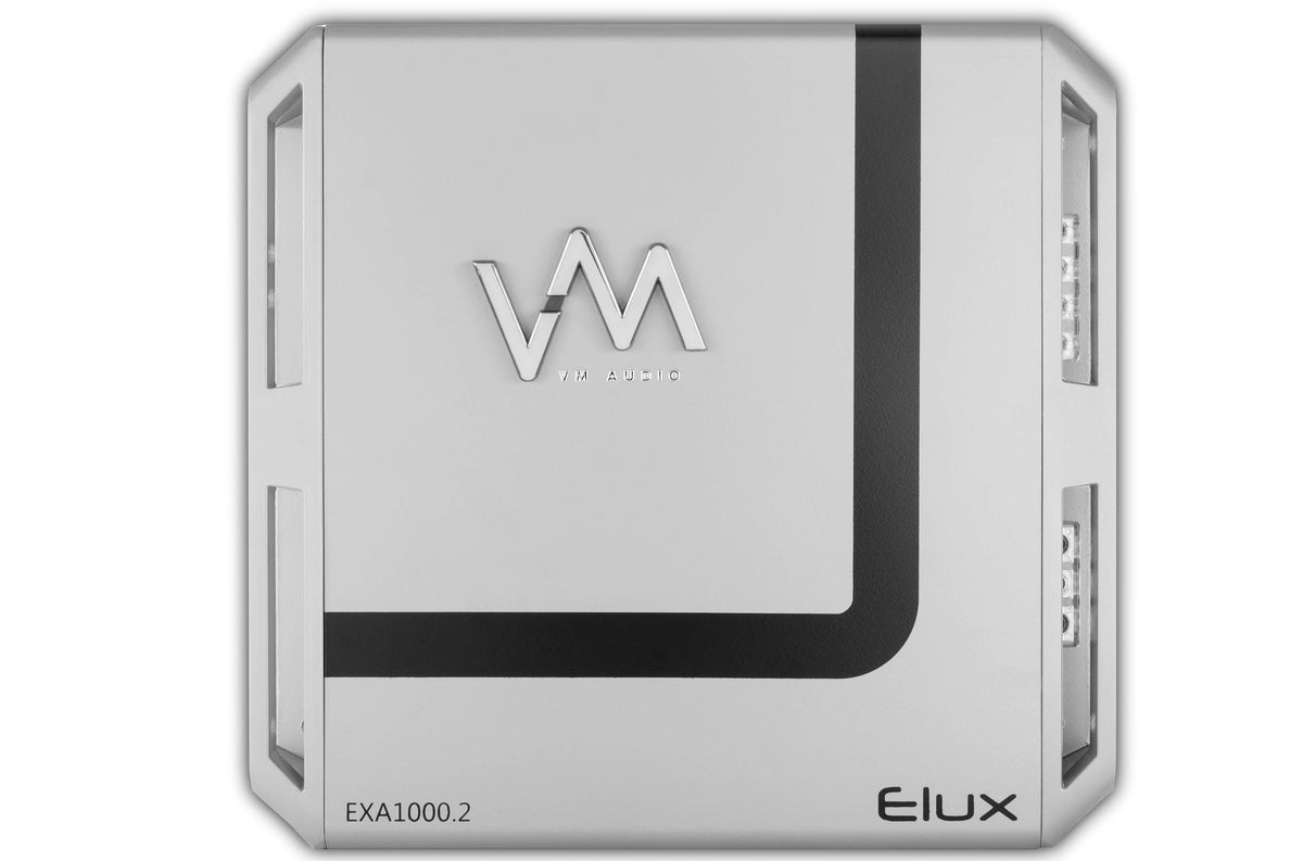VM Audio Elux EXA1000.2 1000W 2 Channel Amplifier Amp + 4 Gauge Blue Wire Kit