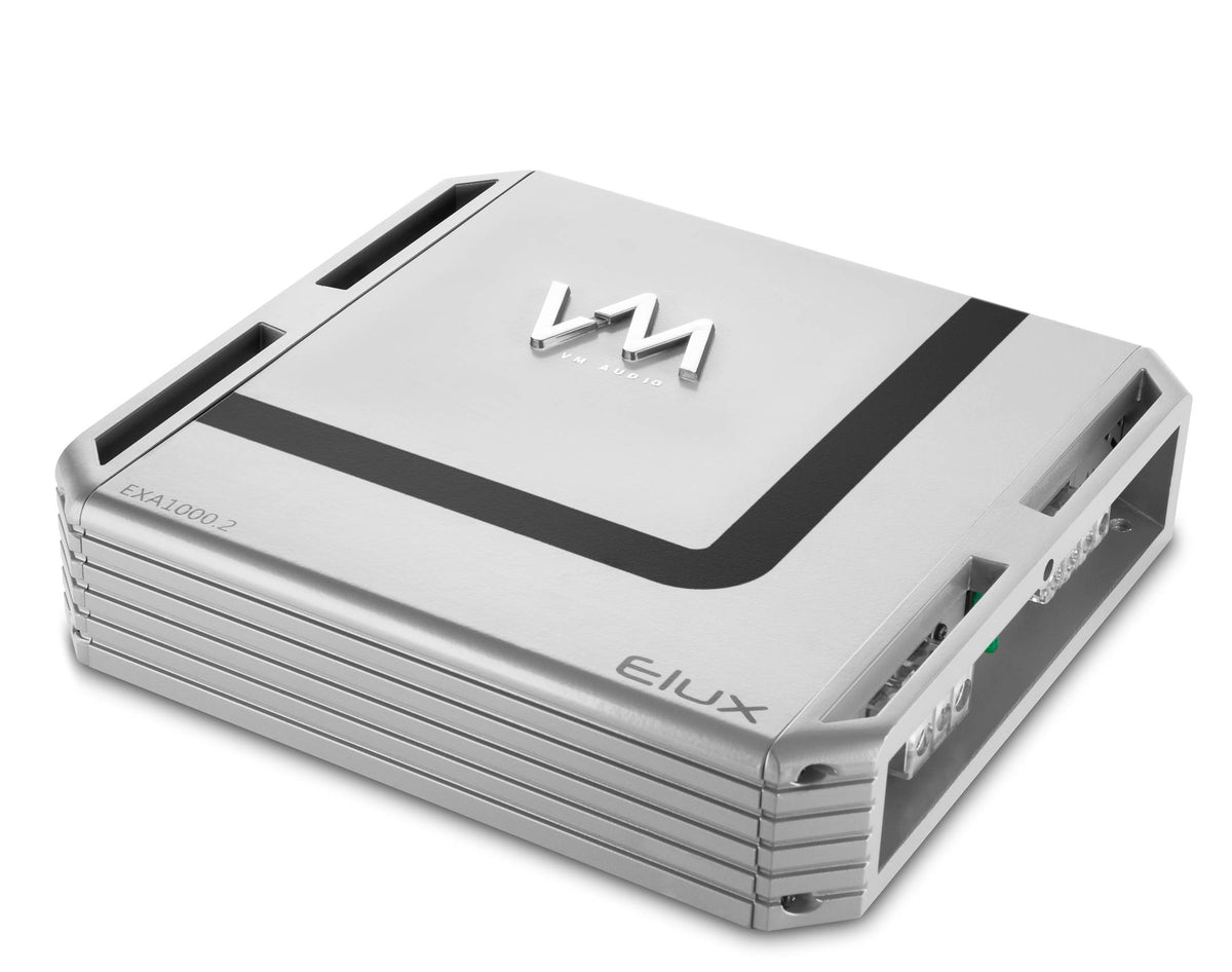 VM Audio Elux EXA1000.2 1000W 2 Channel Amplifier Amp + 4 Gauge Blue Wire Kit