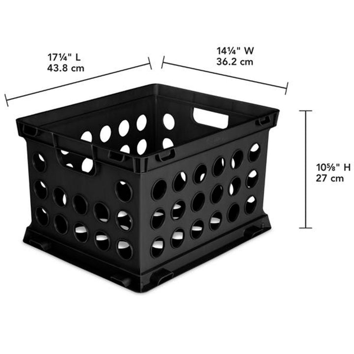 Sterilite Stackable Sturdy Storage Crate Organizer Bins with Handles, 12 Pack