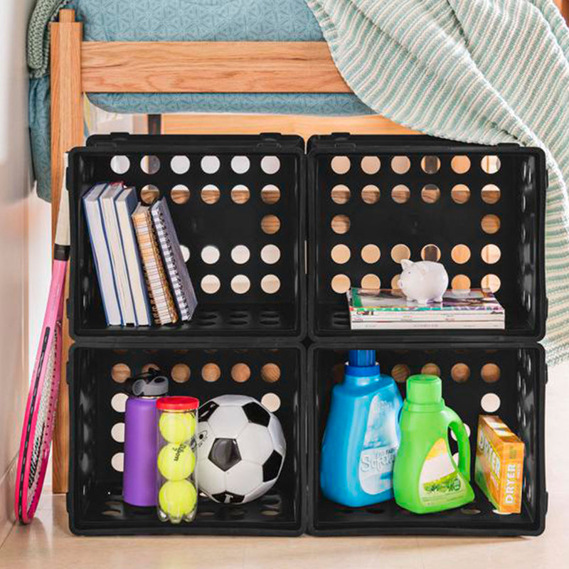 Sterilite Stackable Sturdy Storage Crate Organizer Bins with Handles, 6 Pack