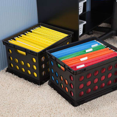 Sterilite Stackable Sturdy Storage Crate Organizer Bins with Handles, 12 Pack