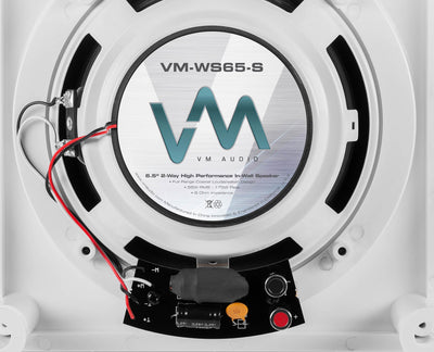 VM AUDIO Shaker 6.5" 175 Watt 2 Way In-Wall Surround Sound Home Speaker-Open Box