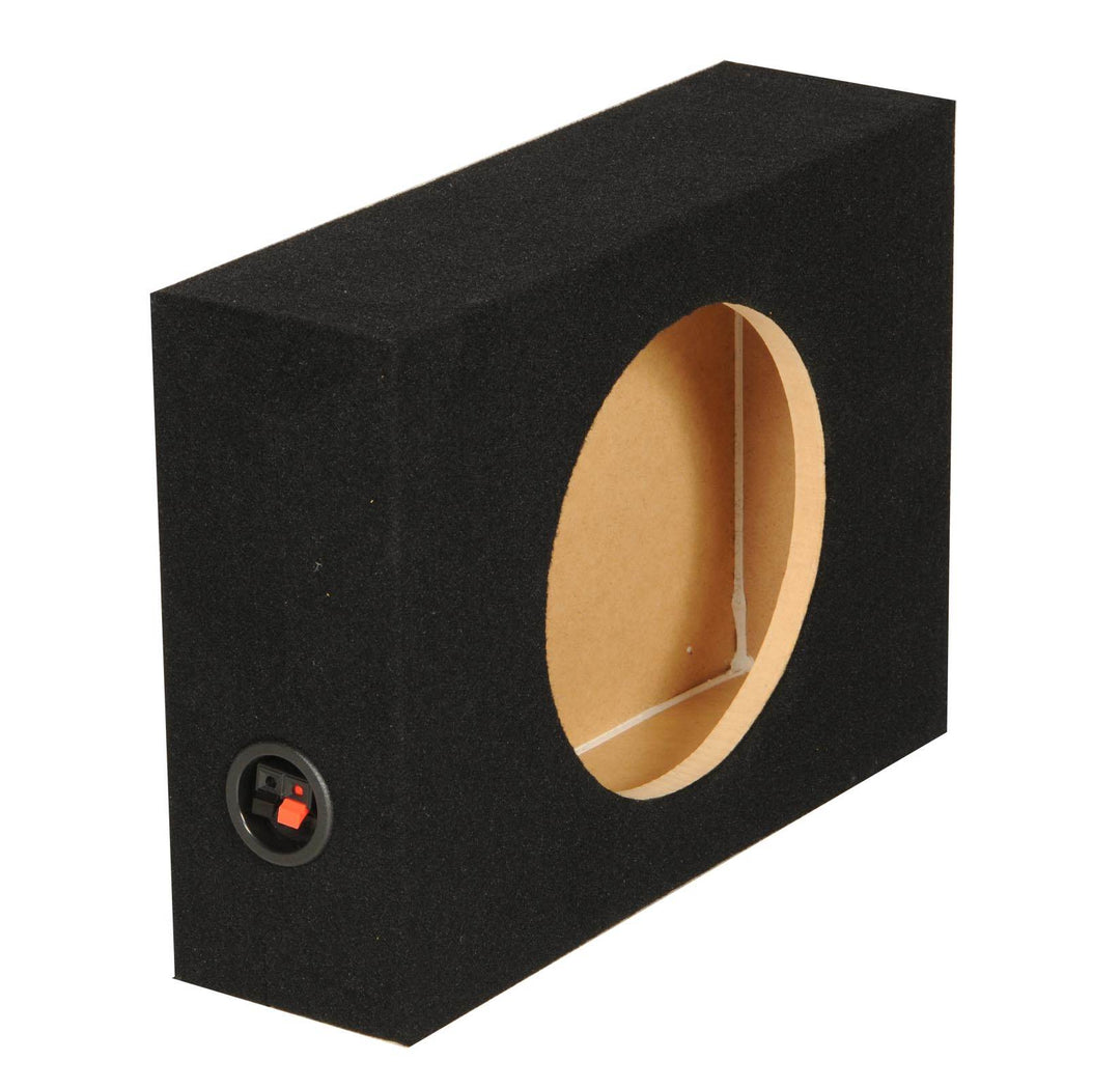 Q Power Shallow Single 12 In Sealed MDF Truck Subwoofer Enclosure Box (Open Box)