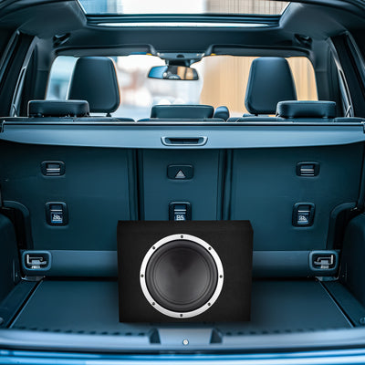 Q Power Shallow Single 12 In Sealed MDF Truck Subwoofer Enclosure Box (Open Box)