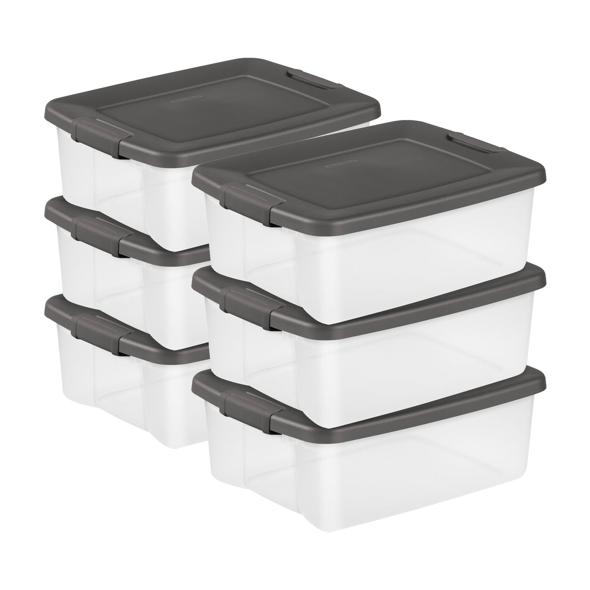 Sterilite 19368606 25 Qt. Shelf Tote Driftwood Lid Clear Base DONT USE