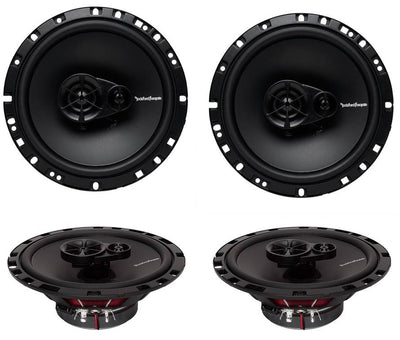 4) Rockford Fosgate R165X3 6.5" 180W Car Speakers + 1200W 4-Channel Amplifier