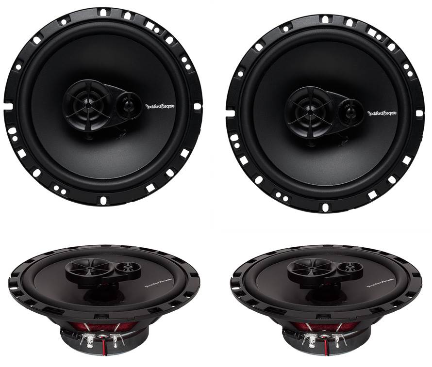 4) Rockford Fosgate R165X3 6.5" 180W Car Speakers + 1200W 4-Channel Amplifier