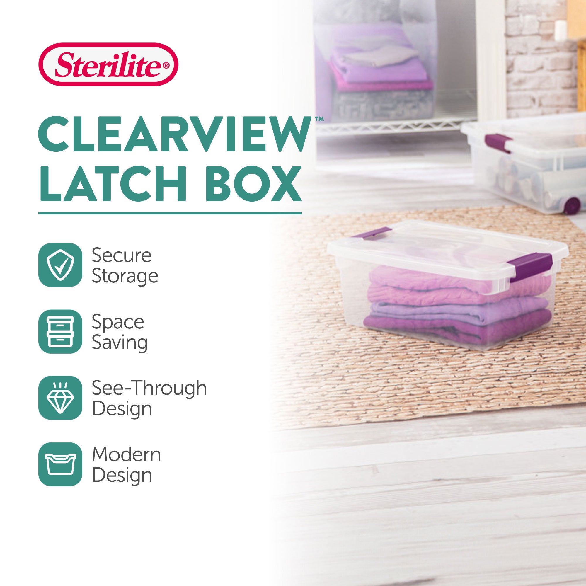 Sterilite 15 Qt. Plastic Stackable Storage Container with Lid, Clear (12 Pack) - VMInnovations