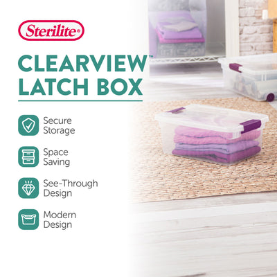 Sterilite 15 Qt. Plastic Stackable Storage Container with Lid, Clear (12 Pack) - VMInnovations