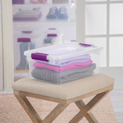 Sterilite 15 Qt. Plastic Stackable Storage Container with Lid, Clear (12 Pack) - VMInnovations