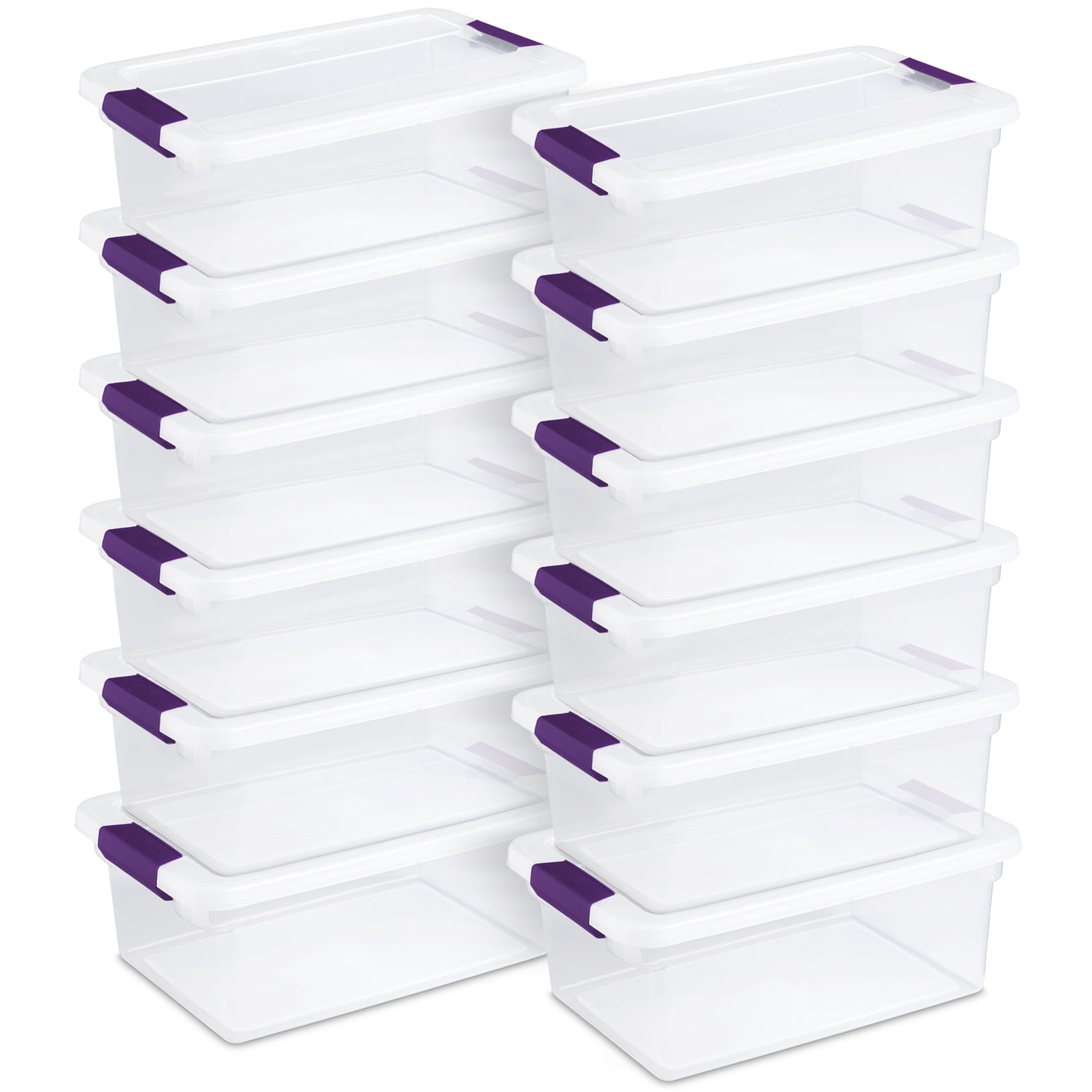 Sterilite 15 Qt. Plastic Stackable Storage Container with Lid, Clear (12 Pack) - VMInnovations