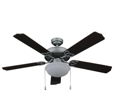 Living Traditions 52" Tri-Mount 3 Speed 5 Blade Ceiling Fan w/Light |Nickel - OB