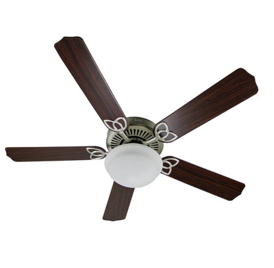 Living Traditions 52" Tri-Mount 3 Speed 5 Blade Ceiling Fan w/Light |Nickel - OB