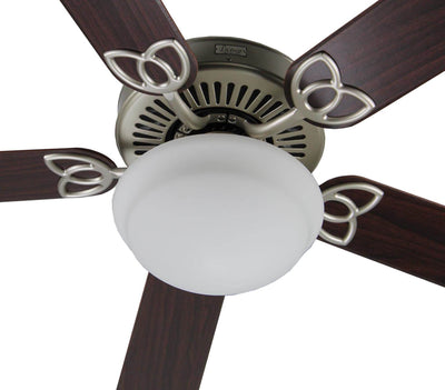 Living Traditions 52" Tri-Mount 3 Speed 5 Blade Ceiling Fan w/Light |Nickel - OB