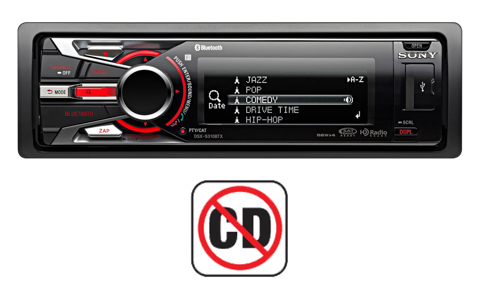 Sony DSX-S310BTX MP3/USB Car Digital Media Receiver Bluetooth Pandora - Open Box