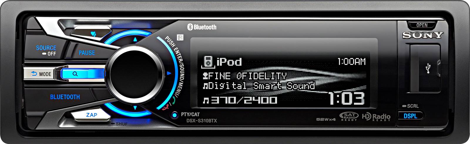 Sony DSX-S310BTX MP3/USB Car Digital Media Receiver Bluetooth Pandora - Open Box