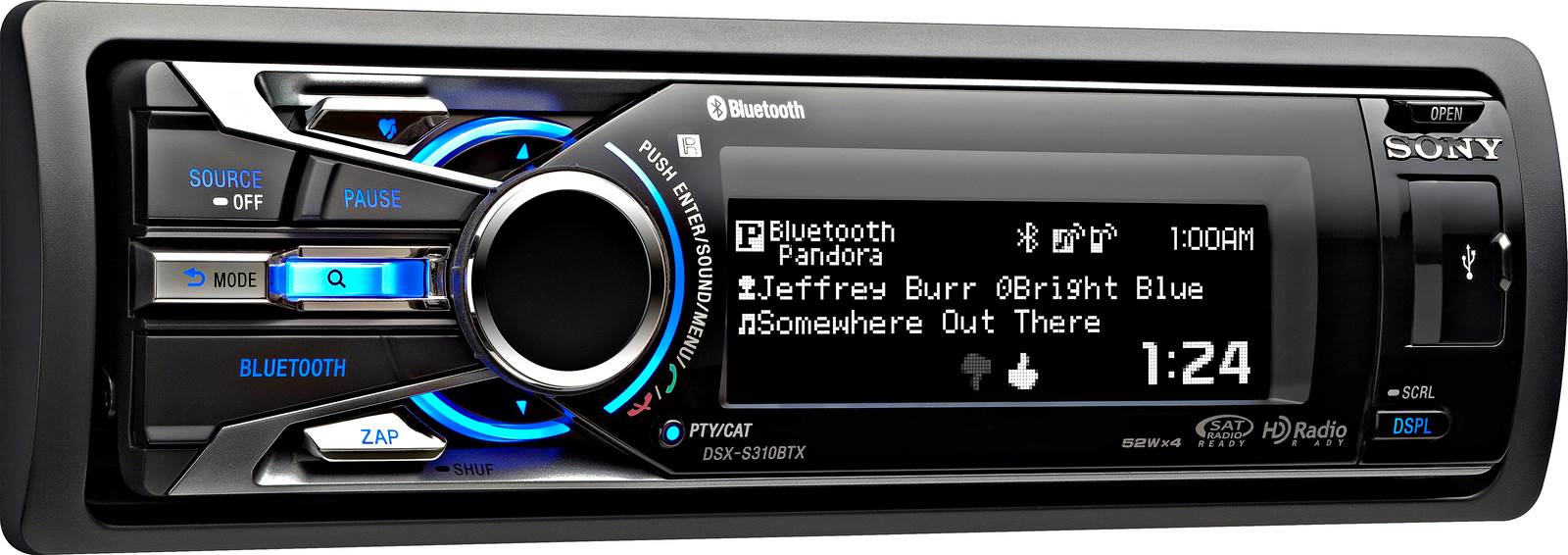 Sony DSX-S310BTX MP3/USB Car Digital Media Receiver Bluetooth Pandora - Open Box