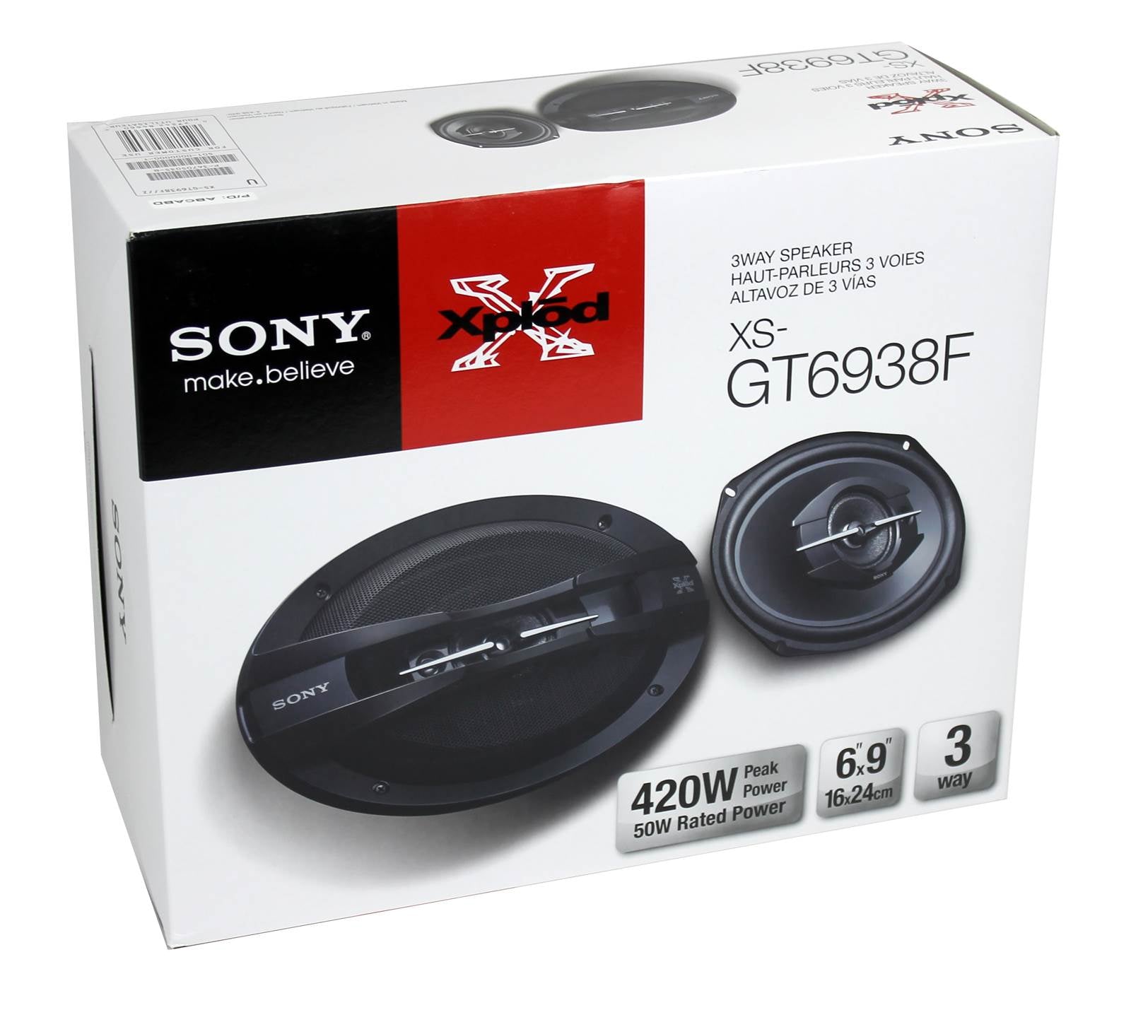 2) Sony XS-GT6938F 6x9" 420 Watt 3-Way Car Coaxial Speakers Stereo - Open Box