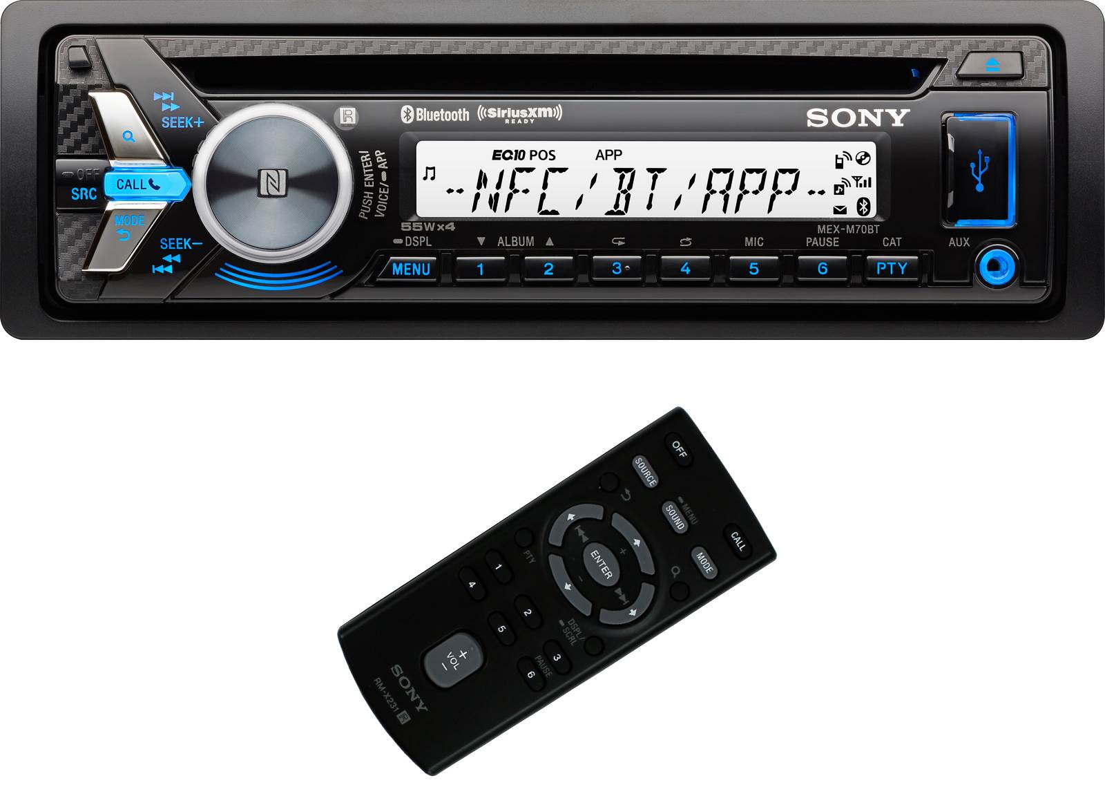 Sony MEX-M70BT CD/MP3 USB/AUX Marine Audio Receiver Stereo Bluetooth - Open Box