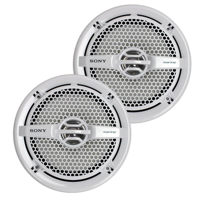 Sony 6.5" 140 Watt Dual Cone Marine Stereo Speakers, White (Open Box) (2 Pack) - VMInnovations